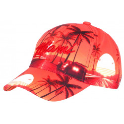 Casquette Miami Orange Palmiers Fashion Sunrise Baseball CASQUETTES Hip Hop Honour