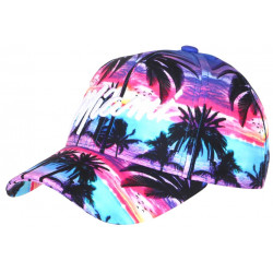 Casquette Enfant Bleue et Violette Miami Sunshine 7 a 11 ans Casquette Enfant Hip Hop Honour