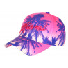 Casquette Miami Rose Bleue Palmiers Fashion Sunset Baseball