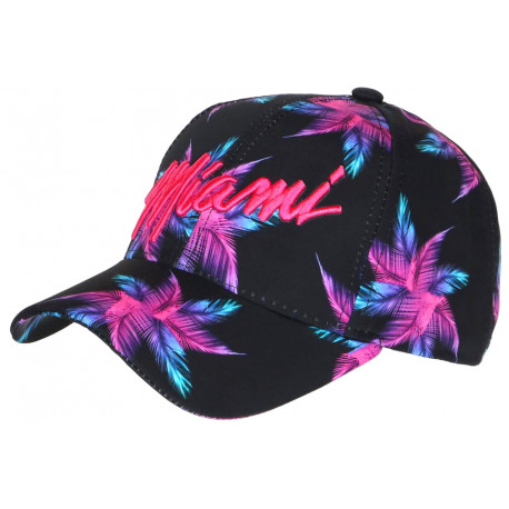 Casquette Miami Rose et Noire Palmiers Fashion Boreal Baseball CASQUETTES Hip Hop Honour