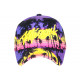 Casquette Miami Jaune Violette Palmiers Tropicale Night Baseball CASQUETTES Hip Hop Honour