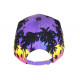 Casquette Enfant jaune et violette Miami Tropical Night de 7 à 11 ans Casquette Enfant Hip Hop Honour