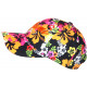 Casquette Miami Orange et Noire a Fleurs Fashion Bali Baseball CASQUETTES Hip Hop Honour