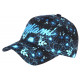 Casquette Miami Bleue et Noire a Fleurs Tropicales Bali Baseball CASQUETTES Hip Hop Honour