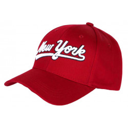 Casquette NY Rouge et Blanche Rétro Classe en Coton Bronxa Baseball CASQUETTES Hip Hop Honour