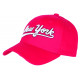 Casquette NY Rose Framboise Rétro Classe en Coton Bronxa Baseball