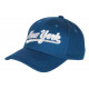 Casquette NY Bleue et Argent Rétro en Coton Bronxa Baseball