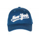 Casquette NY Bleue et Argent Rétro en Coton Bronxa Baseball CASQUETTES Hip Hop Honour