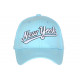 Casquette NY Bleue Pastel Rétro Classe en Coton Bronxa Baseball CASQUETTES Hip Hop Honour