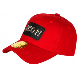 Casquette ICON Rouge Patch Argent Streetwear Baseball Luzza CASQUETTES Hip Hop Honour