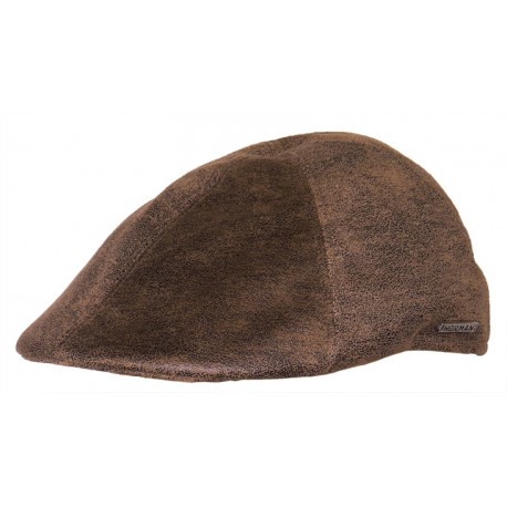 Casquette Herman en similli cuir vieilli Marron ANCIENNES COLLECTIONS divers