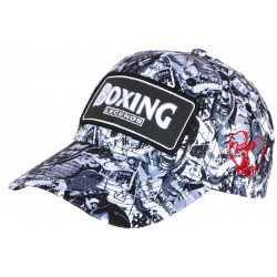 Casquette Boxing Blanche et Noire Patch Reflect Streetwear Baseball CASQUETTES Nyls Création