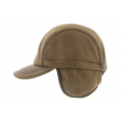 Casquette Herman Simili Cuir uni avec rabats Marron ANCIENNES COLLECTIONS divers