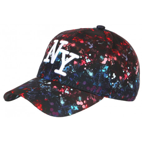 Casquette NY Enfant Streetwear - Imprimé Flamme Rouge Et Noir - Taille Ajustable 52-56 Cm - Pour Garçons Et Filles 7 à 12 Ans - Style Hip-Hop Urbain