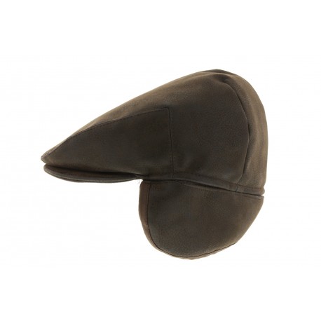 Casquette Plate Herman en imitation cuir Marron ANCIENNES COLLECTIONS divers