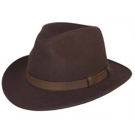 Chapeau feutre Herman Marron uni ANCIENNES COLLECTIONS divers