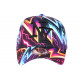 Casquette NY Bleue et Violette Print Eclairs Streetwear Baseball Stormy CASQUETTES Hip Hop Honour