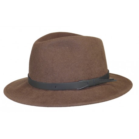 Chapeau Feutre Herman Jones Taupe ANCIENNES COLLECTIONS divers