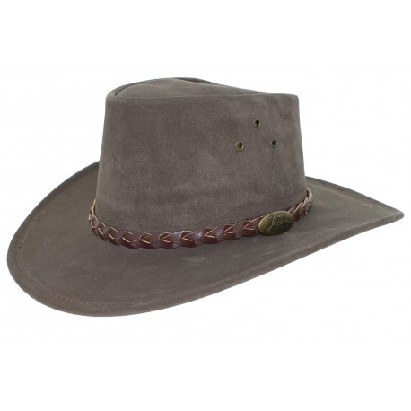 Chapeau Cuir Jacaru Wallace Marron ANCIENNES COLLECTIONS divers