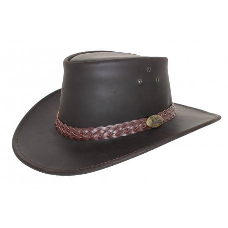 Chapeau Cuir Jacaru Wallaroo Marron ANCIENNES COLLECTIONS divers