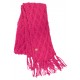 Echarpe Fuchsia Tricot losanges et franges ANCIENNES COLLECTIONS divers