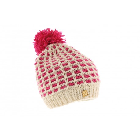 Bonnet Rmoutain Cold tricot quadrillage Fuschia ANCIENNES COLLECTIONS divers