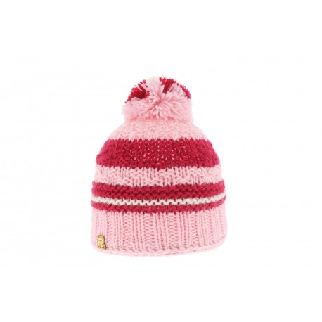 Bonnet Enfant tricot tricolore Rose ANCIENNES COLLECTIONS divers