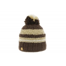 Bonnet Enfant Tricot Tricolore Marron ANCIENNES COLLECTIONS divers