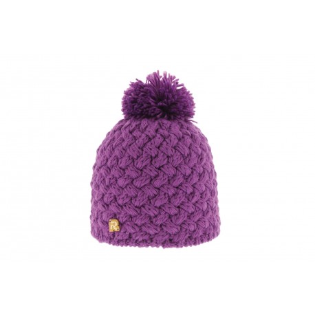 Bonnet Enfant Rmoutain Tricot Croisé uni Prune ANCIENNES COLLECTIONS divers