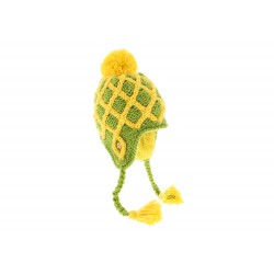 Bonnet Péruvien tricot losanges bicolore Jaune ANCIENNES COLLECTIONS divers