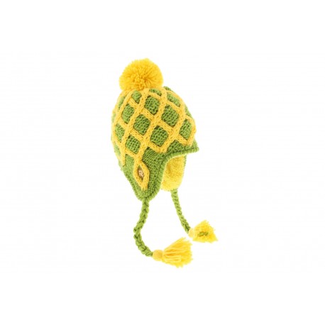 Bonnet Péruvien tricot losanges bicolore Jaune ANCIENNES COLLECTIONS divers