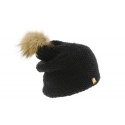 Bonnet Rasta Rmoutain uni Noir pompon Racoon ANCIENNES COLLECTIONS divers