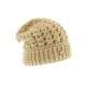 Bonnet droit tricot uni Beige doublé plush ANCIENNES COLLECTIONS divers