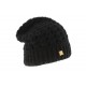 Bonnet droit tricot Noir uni doublé plush ANCIENNES COLLECTIONS divers