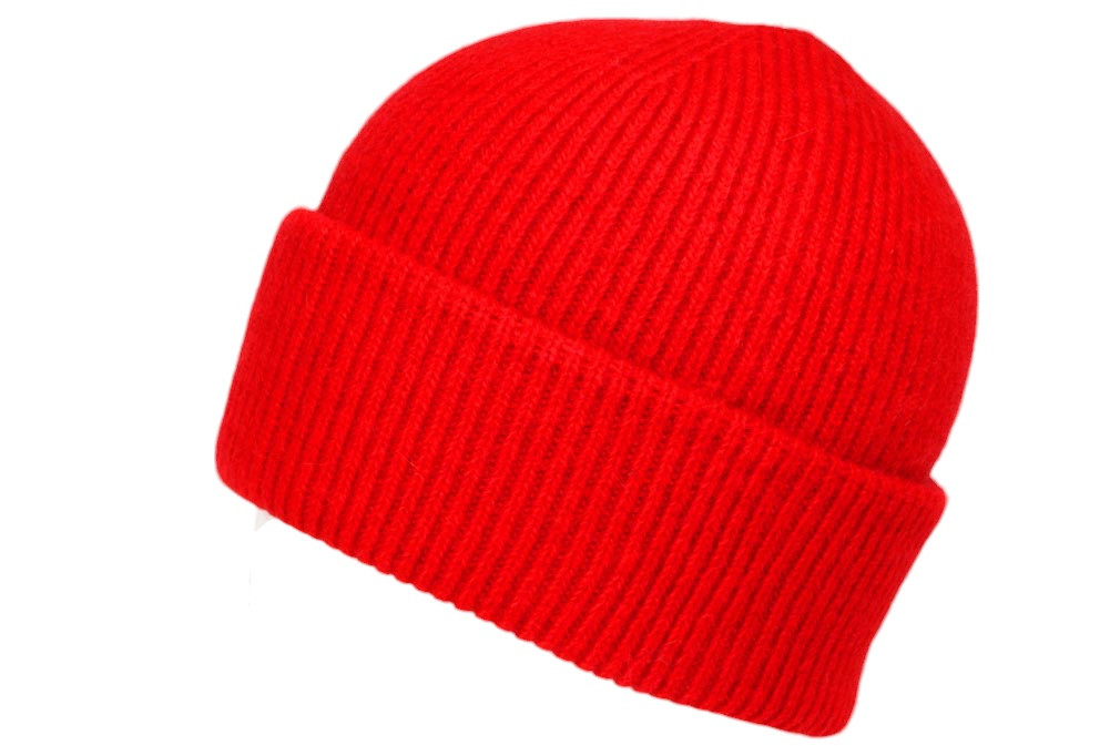 Bonnet péruvien en tricot dégradé de bleu, corail et fuschia - Deux par Deux