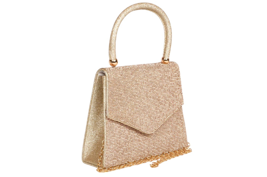 CORIOS Sac De Soirée Paillettes Femme - Pochette Strass Chaîne Champagne Pour Mariage Et Cocktail
