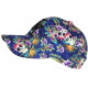 Casquette Enfant Bleue Tête de Mort Print Tropical NY Skull 7 a 11 ans Casquette Enfant Hip Hop Honour