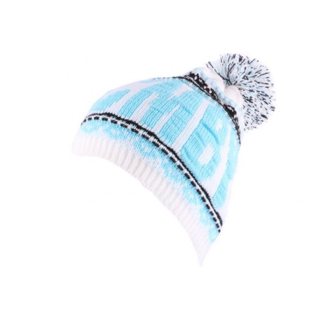 Bonnet YMCMB blanc et bleu avec pompon ANCIENNES COLLECTIONS divers