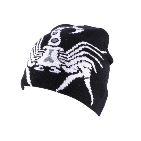 Bonnet Biker Noir avec Scorpion Blanc ANCIENNES COLLECTIONS divers