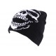 Bonnet Biker Noir avec tête de mort blanche BONNETS divers