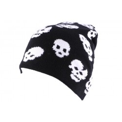 Bonnet Biker Noir avec imprimé petite tête de mort ANCIENNES COLLECTIONS divers