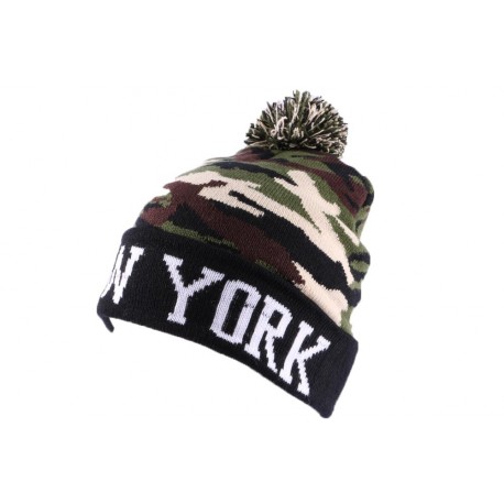 Bonnet NY camouflage avec pompon ANCIENNES COLLECTIONS divers