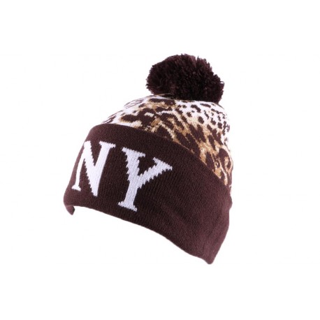 Bonnet Ny Marron et Leopard BONNETS Nyls Création