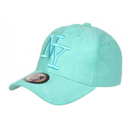 Casquette NY Turquoise Daim Tendance Visiere Baseball Utchy CASQUETTES Hip Hop Honour