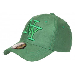 Casquette NY Verte en Daim Suedine Tendance Visiere Baseball Utchy CASQUETTES Hip Hop Honour