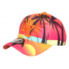 Casquette Enfant Orange Rouge Palmiers NY Baseball Copaka 7 a 12 ans