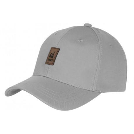 Casquette Paris Grise Patch Cuir Marron Classe CASQUETTES PAYS