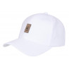 Casquette Paris Blanche Patch Cuir Marron Classe