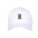 Casquette Paris Blanche Patch Cuir Marron Classe CASQUETTES PAYS