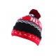 Bonnet NY Rouge et Noir avec pompon ANCIENNES COLLECTIONS divers